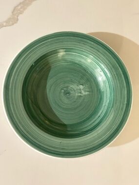 CALECA ITALY Hand Painted ~9.75” Dinner Plate Brush-stroke Swirl Design